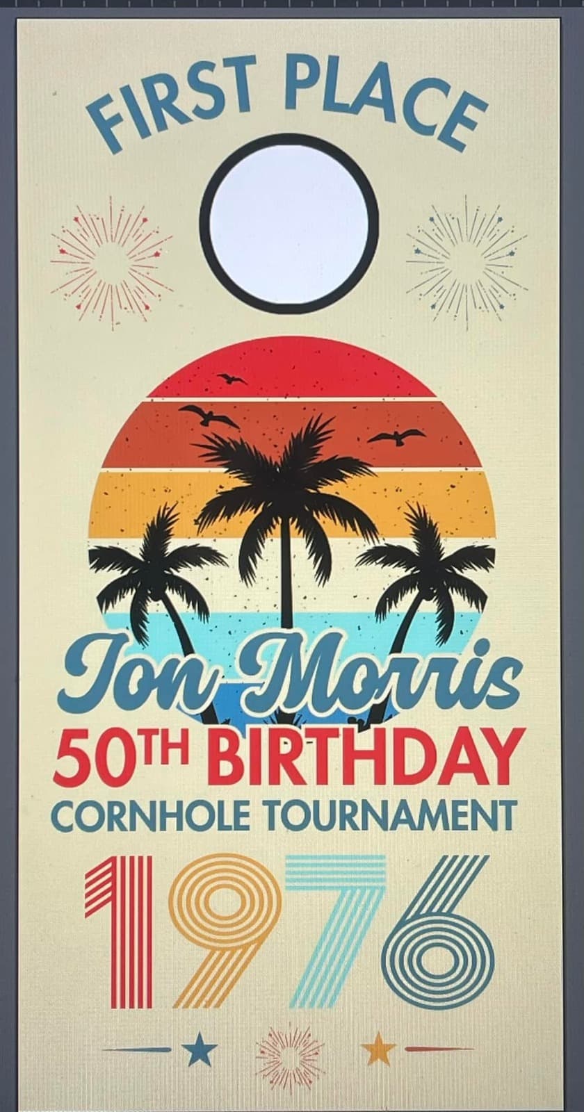 The 50th Throwdown custom YG Cornhole project