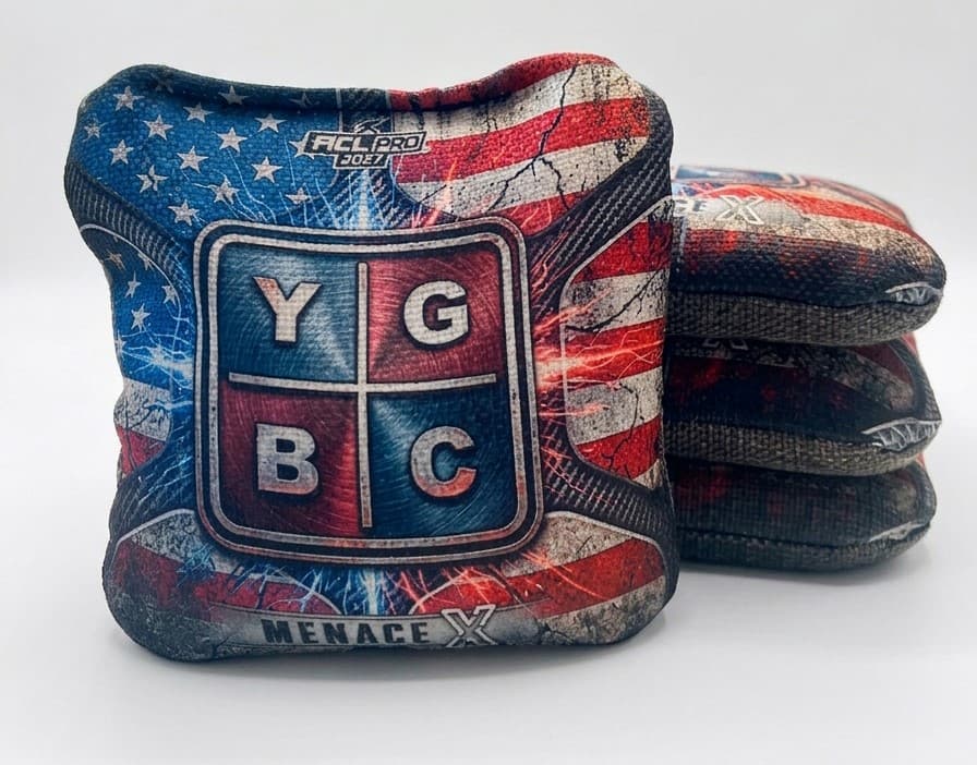Patriotic Menace X cornhole bags